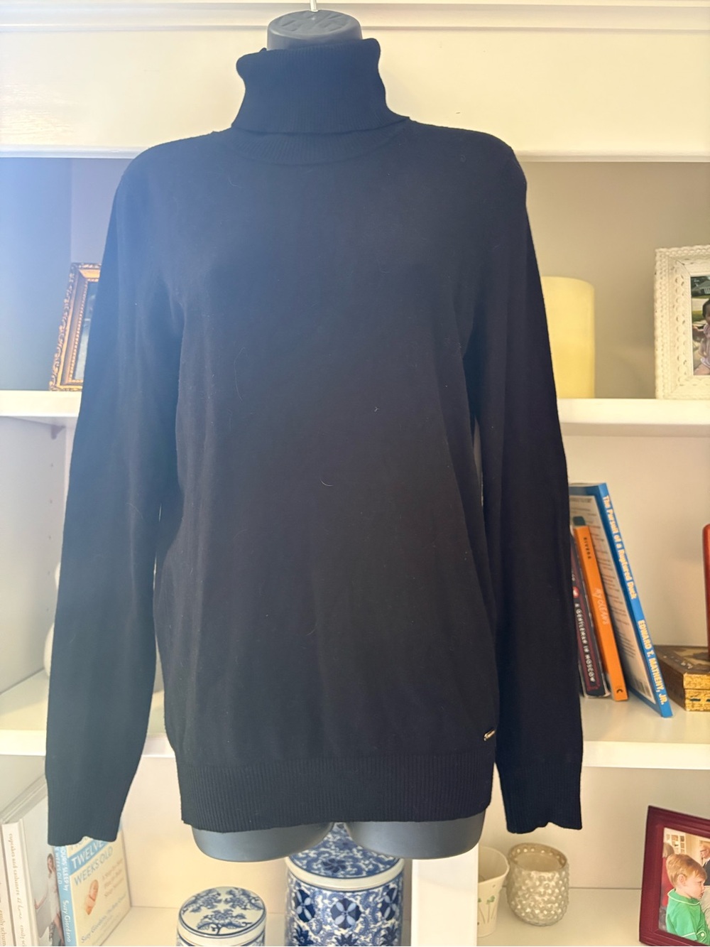 Calvin Klein Black Turtleneck Knit Sweater